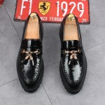 Black Tassels Mens Oxfords Loafers Dress Shoes Flats