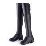 Black Sexy Long Knee Rider Flats Boots Shoes