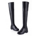 Black Sexy Long Knee Rider Flats Boots Shoes