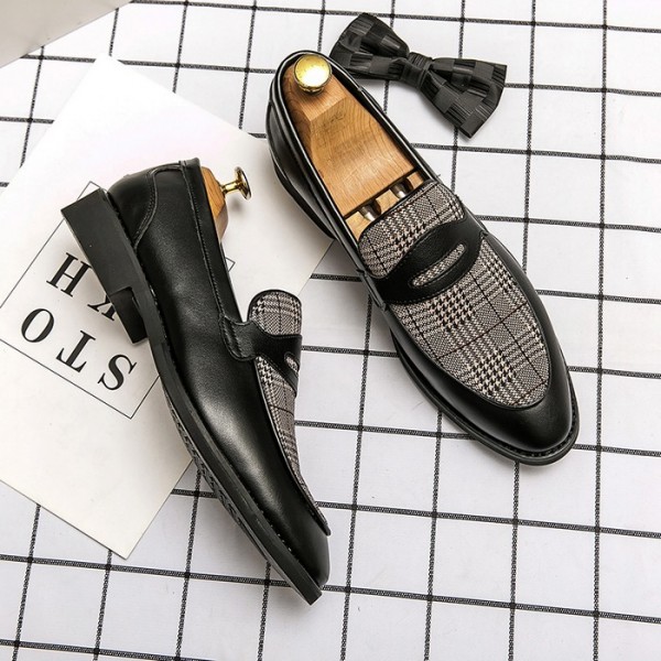 Black Brown Checkers Plaid Houndstooth Dappermen Dapper Loafers Shoes