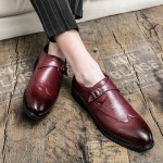 Burgundy Classic Monk Strap Dappermen Dapper Loafers Shoes