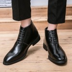 Black Classic Lace Up Ankle Mens Boots Shoes