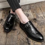 Black Classic Monk Strap Dappermen Dapper Loafers Shoes