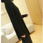 Black Long Sleeves Knit Thin Cardigan Outer Jacket