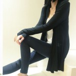 Black Long Sleeves Knit Thin Cardigan Outer Jacket