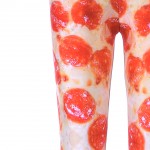 Cream Red Pizza Yoga Fitness Leggings Tights Pants