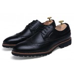 Black Vintage Leather Lace Up Mens Oxfords Flats Dress Shoes