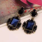 Black Blue Gothic Crystal Diamante Fancy Glamorous Earrings Ear Drops