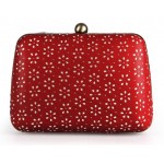 Red Vintage Hollow Out Pink Bow Glamorous Evening Clutch Purse Jewelry Box