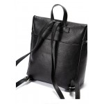 Black Square Soft Lambskin Vintage School Punk Rock Bag Mini Backpack