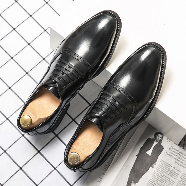 Black Patent Lace Up Oxfords Formal Dappermen Dapper Loafers Shoes