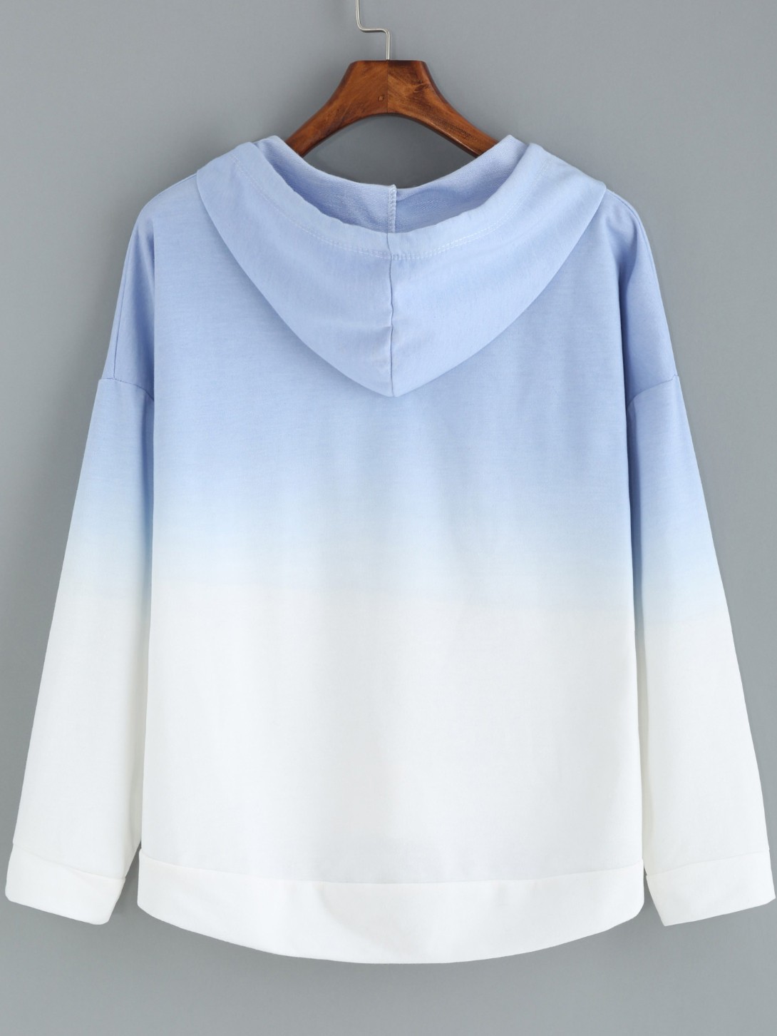 Blue Gradual Pastel Color Hoodie Hooded Sweatshirt
