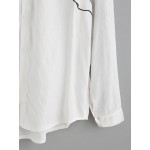 White 2 Fingers Long Sleeves Embroidered Shirt