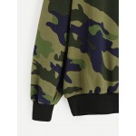 Green Dark Camouflage Camo Army Military Long Sleeves Sweatshirt