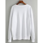 White Just Do It Later Long Sleeves Sweatshirt