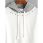 White Grey Lucky Very X Hoodie Hooded Sweatshirt