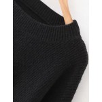 Black Round Neck Loose Split Side Sweater Knitwear