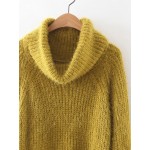 Green High Turtleneck Raglan Sleeve Warm Thick Sweater