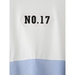 Blue White No.17 Long Sleeves Crew Neck Sweatshirt