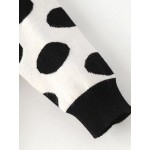 Black White Polka Dot Cow Pattern Sweater Knitwear