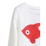 White Red Goldfish Long Sleeves Sweatshirt