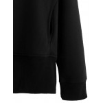 Black V Wrap Neck Long Sleeves Sweatshirt
