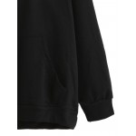Black Music Pocket Hoodie Hooded Long Sleeves Sweatshirt