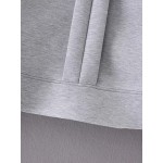 Grey Giant Bow Embellished Long Sleeves Crew Neck Sweatshirt