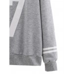 Grey 87 White Striped Long Sleeves Sweatshirt