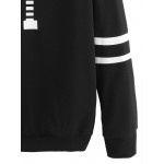 Black White New York Striped Hooded Hoodie Sweatshirt