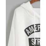 White American Street Print Hooded Hoodie Sweatshirt