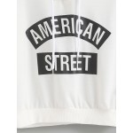 White American Street Print Hooded Hoodie Sweatshirt