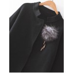 Black Loose Batwing Sleeves Sweater Coat 