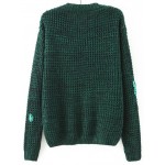 Dark Green Glamour Sequin Detail Sweater