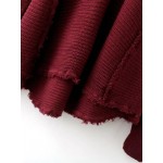 Red Burgundy Open Cold Shoulder Sweater Cardigan