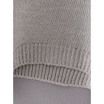 Grey Round Neck Loose  Shoulder Sweater