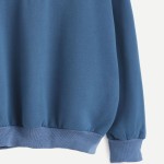 Blue Heart Shape Cut Hollow Out Long Sleeves Sweatshirt
