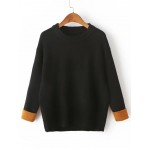 Black Brown Wrist Loose Shoulder Cuff Sweater