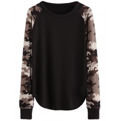 Black Camouflage Military Army Long Sleeve Sweatshirt