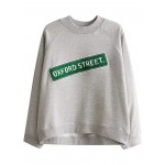 Grey Green Oxford Street Long Sleeves Crew Neck Sweatshirt