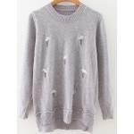 Grey Little Swan Round Neck Sweater Knitwear