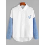 White Bird Blue Arm Long Sleeve Shirt