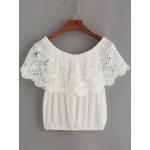 White Crochet Sexy Off Shoulder Top Blouse