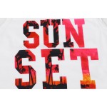 White Sun Set Sleeveless T Shirt Cami Tank Top