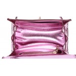 Pink Blue Silver Black Metallic Mirror Padlock Mini Doctor Handbag Cross Body Strap Bag