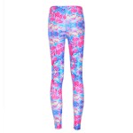 Blue Pink Abstract Yoga Fitness Leggings Tights Pants