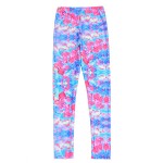 Blue Pink Abstract Yoga Fitness Leggings Tights Pants