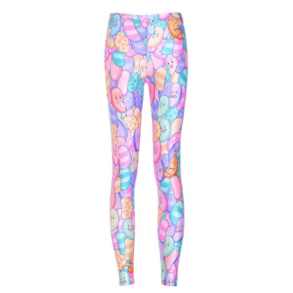 Pink Rainbow Jelly Beans Yoga Fitness Leggings Tights Pants