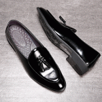Black Tassels Mens Oxfords Flats Loafers Dappermen Dress Shoes