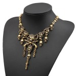 Gold Pirates Skulls Bones Skeleton Punk Rock Necklace